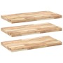 Estantes flotantes 3 uds madera acacia sin tratar 100x40x4 cm en Estanterías | Comprar online en Foru.es