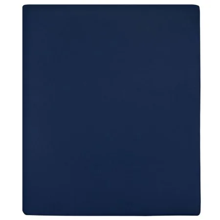 Sábana bajera jersey algodón azul marino 140x200 cm de vidaXL, Sábanas - Ref: Foro24-136234, Precio: 16,00 €, Descuento: %