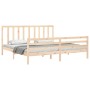 Estructura de cama con cabecero madera maciza 200x200 cm de vidaXL, Camas y somieres - Ref: Foro24-3193811, Precio: 143,51 €,...