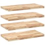 Estantes flotantes 4 uds madera acacia sin tratar 100x40x4 cm en Estanterías | Comprar online en Foru.es