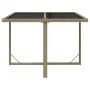 Mesa de jardín ratán sintético y vidrio beige 109x107x74 cm de vidaXL, Mesas de jardín - Ref: Foro24-316789, Precio: 126,81 €...