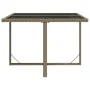 Mesa de jardín ratán sintético y vidrio beige 109x107x74 cm de vidaXL, Mesas de jardín - Ref: Foro24-316789, Precio: 126,81 €...