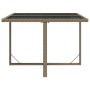 Mesa de jardín ratán sintético y vidrio beige 109x107x74 cm de vidaXL, Mesas de jardín - Ref: Foro24-316789, Precio: 128,45 €...