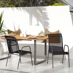 Garden chairs 2 units steel and black textilene by vidaXL, Garden chairs - Ref: Foro24-316817, Price: 79,75 €, Discount: %