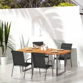 Sillas de jardín 4 unidades acero y textilene negro de vidaXL, Sillas de jardín - Ref: Foro24-316821, Precio: 191,75 €, Descu...