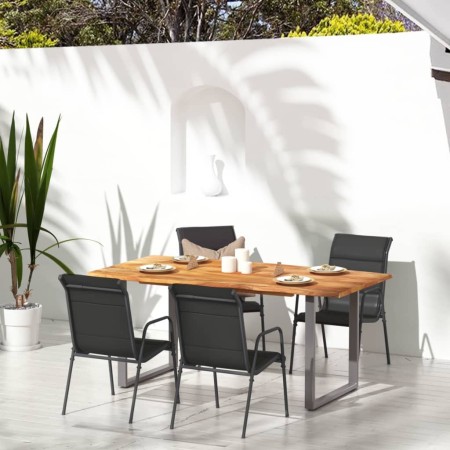 Sillas de jardín 4 unidades acero y textilene negro de vidaXL, Sillas de jardín - Ref: Foro24-316821, Precio: 171,95 €, Descu...