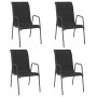 Sillas de jardín 4 unidades acero y textilene negro de vidaXL, Sillas de jardín - Ref: Foro24-316821, Precio: 171,95 €, Descu...
