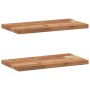 Estantes flotantes 2 uds madera acacia acabado aceite 40x20x2cm en Estanterías | Comprar online en Foru.es