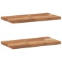 Estantes flotantes 2 uds madera acacia acabado aceite 60x20x2cm en Estanterías | Comprar online en Foru.es