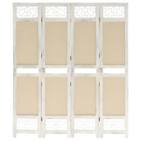 Biombo divisor de 4 paneles de tela color crema 140x165 cm de vidaXL, Divisores de ambientes - Ref: Foro24-338559, Precio: 72...