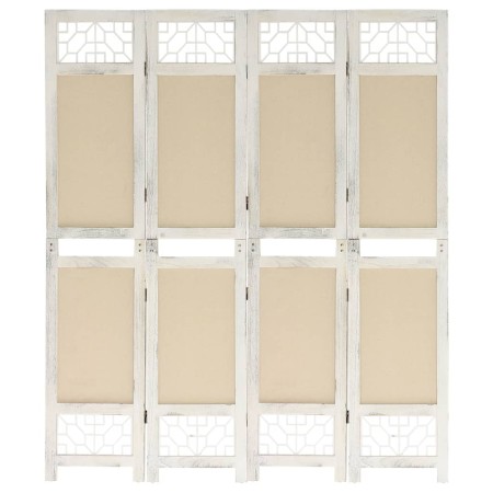 Biombo divisor de 4 paneles de tela color crema 140x165 cm de vidaXL, Divisores de ambientes - Ref: Foro24-338559, Precio: 80...