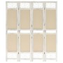 Biombo divisor de 4 paneles de tela color crema 140x165 cm de vidaXL, Divisores de ambientes - Ref: Foro24-338559, Precio: 80...