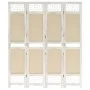 Biombo divisor de 4 paneles de tela color crema 140x165 cm de vidaXL, Divisores de ambientes - Ref: Foro24-338559, Precio: 72...
