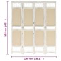 Biombo divisor de 4 paneles de tela color crema 140x165 cm de vidaXL, Divisores de ambientes - Ref: Foro24-338559, Precio: 80...