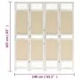 Biombo divisor de 4 paneles de tela color crema 140x165 cm de vidaXL, Divisores de ambientes - Ref: Foro24-338559, Precio: 72...