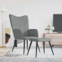 Silla de relajación con reposapiés tela gris claro en Sillones | Comprar online en Foru.es