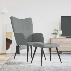Silla de relajación con reposapiés tela gris claro en Sillones | Comprar online en Foru.es