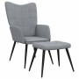 Silla de relajación con reposapiés tela gris claro en Sillones | Comprar online en Foru.es