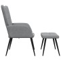 Silla de relajación con reposapiés tela gris claro en Sillones | Comprar online en Foru.es