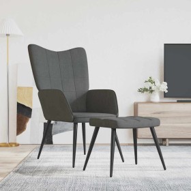 Sillón de relax con taburete tela gris oscuro en Sillones | Comprar online en Foru.es