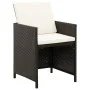 Conjunto de silla de jardín y taburete 4 piezas negra ratán PE de vidaXL, Sillas de jardín - Ref: Foro24-316751, Precio: 168,...