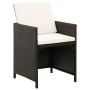 Conjunto de silla de jardín y taburete 4 piezas negra ratán PE de vidaXL, Sillas de jardín - Ref: Foro24-316751, Precio: 170,...