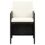 Conjunto de silla de jardín y taburete 4 piezas negra ratán PE de vidaXL, Sillas de jardín - Ref: Foro24-316751, Precio: 168,...