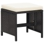Conjunto de silla de jardín y taburete 4 piezas negra ratán PE de vidaXL, Sillas de jardín - Ref: Foro24-316751, Precio: 170,...