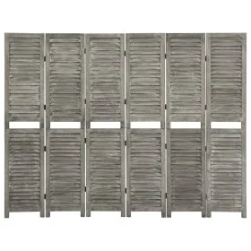 Gray solid wood 6-panel screen 214x166 cm by vidaXL, Room dividers - Ref: Foro24-338577, Price: 125,44 €, Discount: %