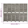 Biombo de 6 paneles de madera maciza gris 214x166 cm de vidaXL, Divisores de ambientes - Ref: Foro24-338577, Precio: 126,60 €...