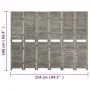Biombo de 6 paneles de madera maciza gris 214x166 cm de vidaXL, Divisores de ambientes - Ref: Foro24-338577, Precio: 125,44 €...