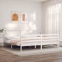 Estructura de cama con cabecero madera maciza blanco 200x200 cm de vidaXL, Camas y somieres - Ref: Foro24-3195112, Precio: 15...