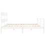 Estructura de cama con cabecero madera maciza blanco 200x200 cm de vidaXL, Camas y somieres - Ref: Foro24-3195112, Precio: 15...