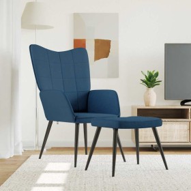 Sillón de relax con reposapiés tela azul en Sillones | Comprar online en Foru.es