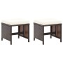 Conjunto de silla de jardín y taburete 4 piezas ratán PE negro de vidaXL, Sillas de jardín - Ref: Foro24-316780, Precio: 128,...