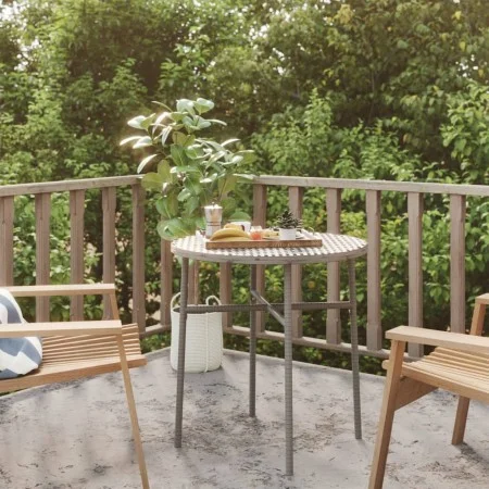 Mesita de centro de ratán sintético gris 45 cm de vidaXL, Mesas de jardín - Ref: Foro24-317176, Precio: 25,64 €, Descuento: %
