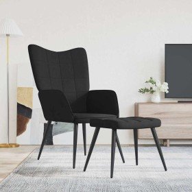 Sillón de relax con reposapiés tela negro en Sillones | Comprar online en Foru.es