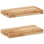 Estantes flotantes 2 uds madera acacia acabado aceite 60x20x4cm en Estanterías | Comprar online en Foru.es