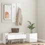 Set de muebles de recibidor madera contrachapada blanco brillo de vidaXL, Armarios roperos - Ref: Foro24-3082059, Precio: 113...