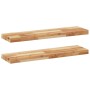 Estantes flotantes 2 uds madera acacia acabado aceite 80x20x4cm en Estanterías | Comprar online en Foru.es