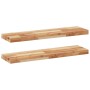 Estante flotante 2 uds madera acacia acabado aceite 100x20x4 cm en Estanterías | Comprar online en Foru.es