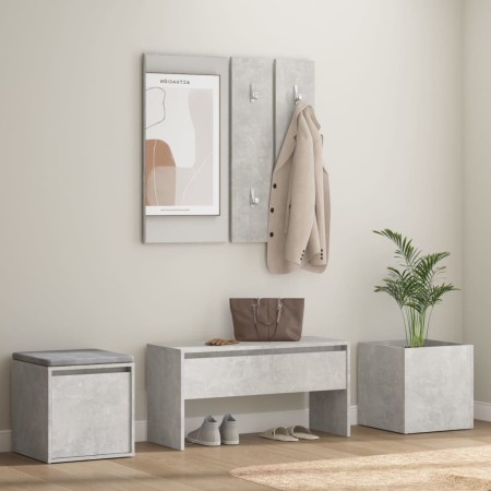 Juego de muebles recibidor madera contrachapada gris hormigón de vidaXL, Armarios roperos - Ref: Foro24-3082066, Precio: 127,...