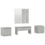 Juego de muebles recibidor madera contrachapada gris hormigón de vidaXL, Armarios roperos - Ref: Foro24-3082066, Precio: 124,...