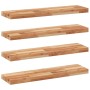 Estante flotante 4 uds madera acacia acabado aceite 100x20x4 cm en Estanterías | Comprar online en Foru.es