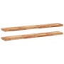 Estante flotante 2 uds madera acacia acabado aceite 120x20x4 cm en Estanterías | Comprar online en Foru.es