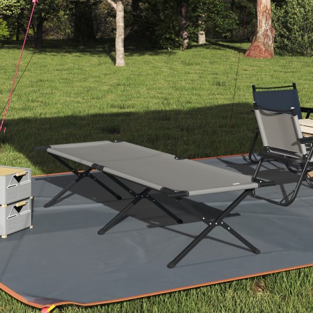 Cama de Sol Plegable con Bolsa de Transporte Gris Tejido Oxford 600D de , Catres - Ref: Foro24-42003189, Precio: 75,37 €, Des...