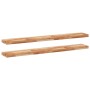 Estante flotante 2 uds madera acacia acabado aceite 140x20x4 cm en Estanterías | Comprar online en Foru.es