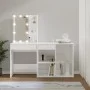 Dressing table with LED and glossy white plywood cabinet by vidaXL, Bedroom Dressers - Ref: Foro24-3082023, Price: 150,08 €, ...
