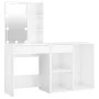Dressing table with LED and glossy white plywood cabinet by vidaXL, Bedroom Dressers - Ref: Foro24-3082023, Price: 150,08 €, ...