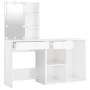 Dressing table with LED and glossy white plywood cabinet by vidaXL, Bedroom Dressers - Ref: Foro24-3082023, Price: 150,08 €, ...